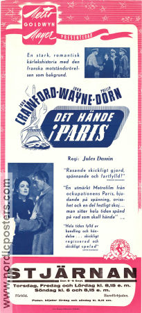 Det hände i Paris 1942 poster Joan Crawford John Wayne Philip Dorn Jules Dassin