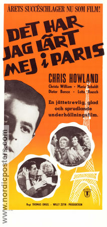 Das hab ich in Paris gelernt 1960 movie poster Chris Howland Christa Williams Gisela Trowe Thomas Engel Musicals
