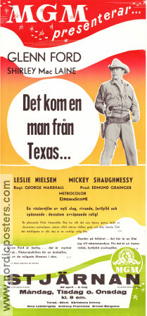 Det kom en man från Texas 1958 poster Glenn Ford Shirley MacLaine Leslie Nielsen George Marshall