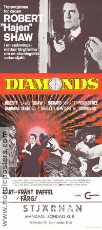 Diamonds 1975 movie poster Robert Shaw Richard Roundtree Barbara Hershey Menahem Golan