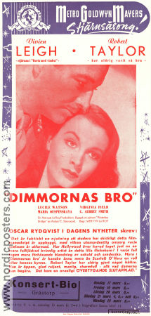 Dimmornas Bro 1940 poster Vivien Leigh Robert Taylor Lucile Watson Mervyn LeRoy Broar Romantik