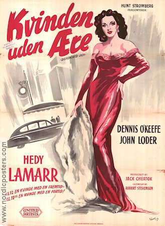 Dishonored Lady 1947 movie poster Hedy Lamarr
