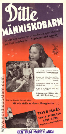 Ditte menneskebarn 1947 poster Tove Maes Bjarne Henning-Jensen