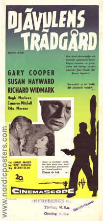 Djävulens trädgård 1954 poster Gary Cooper Richard Widmark Susan Hayward Henry Hathaway