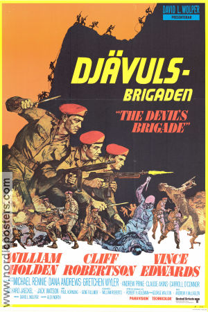 Djävulsbrigaden 1968 poster William Holden Cliff Robertson Vince Edwards Andrew V McLaglen