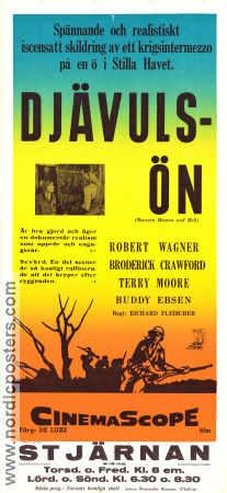 Djävulsön 1956 poster Robert Wagner Terry Moore Broderick Crawford Richard Fleischer Krig