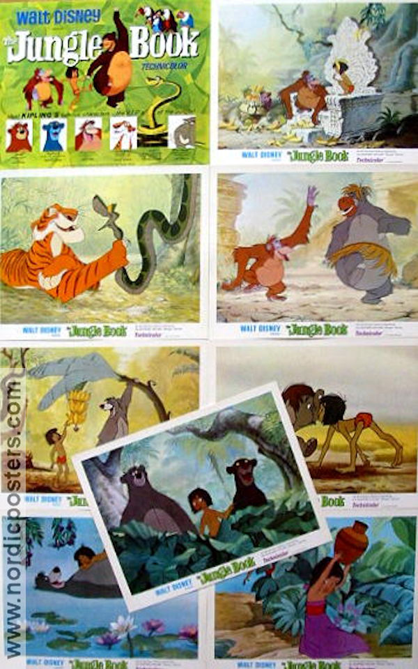 The Jungle Book 1967 lobby card set Phil Harris Wolfgang Reitherman