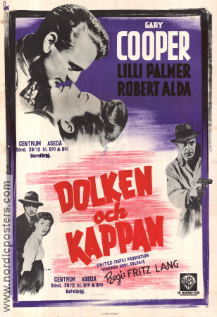 Dolken och kappan 1946 poster Gary Cooper Lilli Palmer Robert Alda Fritz Lang