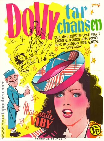 Dolly tar chansen 1944 poster Marguerite Viby Karl-Arne Holmsten Lasse Krantz Gustaf Edgren Hitta mer: Large poster