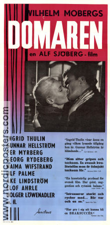Domaren 1960 movie poster Ingrid Thulin Gunnar Hellström Per Myrberg Alf Sjöberg Writer: Vilhelm Moberg