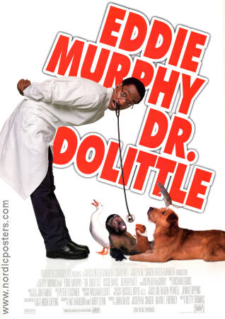Doctor Dolittle 1998 movie poster Eddie Murphy Peter Boyle Ossie Davis Betty Thomas Medicine and hospital Dogs