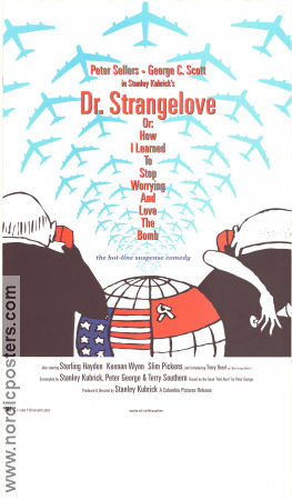 Dr Strangelove or: How I Learned to Stop Worrying 1964 poster Peter Sellers George C Scott Sterling Hayden Keenan Wynn Slim Pickens Stanley Kubrick Affischkonstnär: Tomi Ungerer Krig