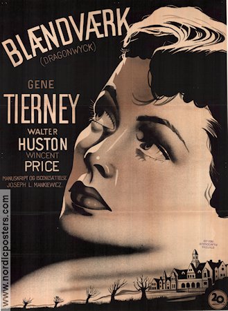 Dragonwyck 1946 movie poster Gene Tierney Walter Huston Vincent Price Joseph L Mankiewicz