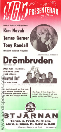 Drömbruden 1962 poster Kim Novak James Garner Tony Randall Michael Gordon Telefoner