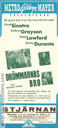 Drömmarnas bro 1947 poster Frank Sinatra Jimmy Durante Peter Lawford Kathryn Grayson Richard Whorf Musikaler