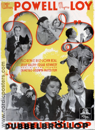 Double Wedding 1937 movie poster William Powell Myrna Loy Richard Thorpe