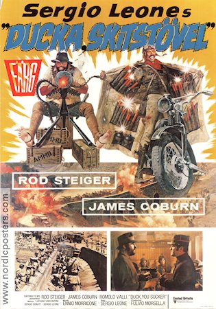 Giu la testa 1971 movie poster Rod Steiger James Coburn Romolo Valli Sergio Leone Motorcycles