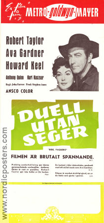 Duell utan seger 1953 poster Robert Taylor Ava Gardner Howard Keel John Farrow