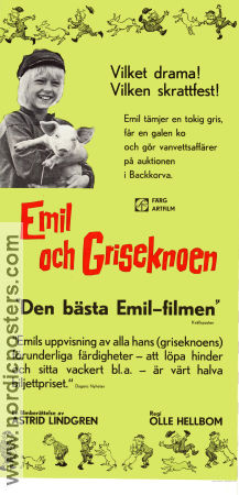 Emil och griseknoen 1972 poster Olle Hellbom