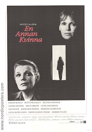 Another Woman 1988 movie poster Mia Farrow Gene Hackman Woody Allen