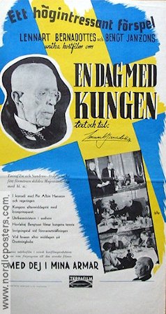 En dag med kungen 1940 movie poster Gustaf V Per-Albin Hansson Politics