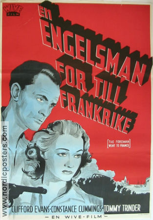 En engelsman for till Frankrike 1942 poster Tommy Trinder Constance Cummings Clifford Evans Charles Frend