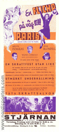 En flicka på väg till Paris 1939 poster Joan Blondell Melvyn Douglas Walter Connolly Alexander Hall