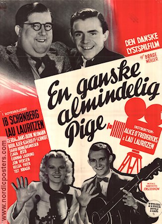 En ganske almindelig pige 1954 movie poster Ib Schönberg Lau Lauritzen Denmark
