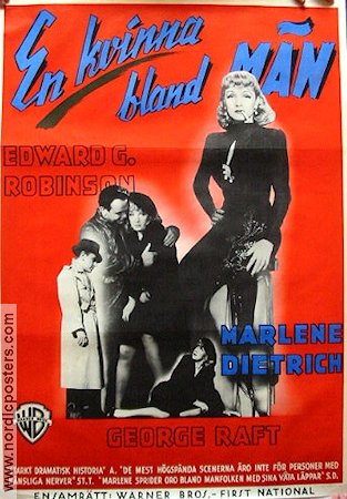 Manpower 1942 movie poster Marlene Dietrich Edward G Robinson George Raft