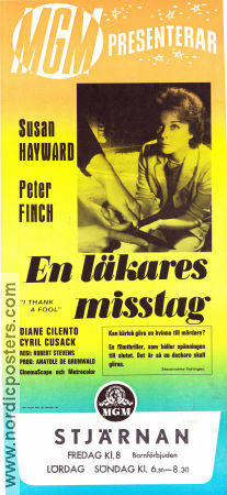 En läkares misstag 1962 poster Susan Hayward Peter Finch Diane Cilento Robert Stevens Medicin och sjukhus