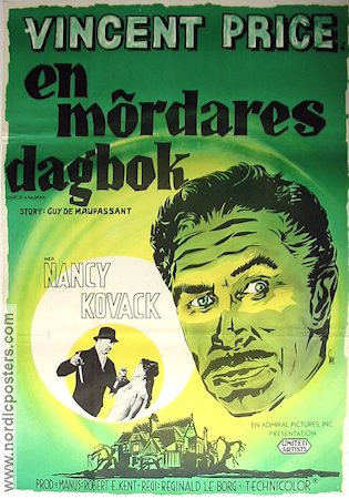 Diary of a Madman 1963 movie poster Vincent Price Nancy Kovack Chris Warfield Reginald Le Borg