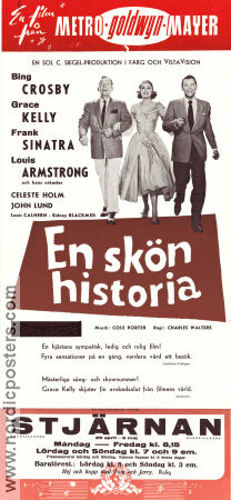 En skön historia 1957 poster Frank Sinatra Bing Crosby Grace Kelly Louis Armstrong Charles Walters Musik: Cole Porter Musikaler