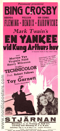 En yankee vid kung Arthurs hov 1949 poster Bing Crosby Rhonda Fleming Cedric Hardwicke Tay Garnett Musikaler