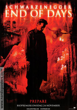 End of Days 1999 movie poster Arnold Schwarzenegger Gabriel Byrne Robin Tunney Peter Hyams