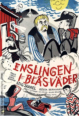 Enslingen i blåsväder 1959 movie poster Stig Järrel Fibben Hald Skärgård