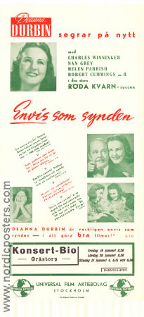 Envis som synden 1937 poster Deanna Durbin Adolphe Menjou Alice Brady Henry Koster