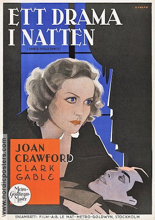 Dance Fools Dance 1931 movie poster Joan Crawford Clark Gable