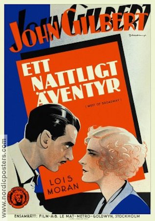West of Broadway 1931 movie poster John Gilbert Lois Moran