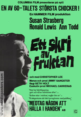 Taste of Fear 1961 movie poster Susan Strasberg Christopher Lee Ronald Lewis Seth Holt Production: Hammer Films