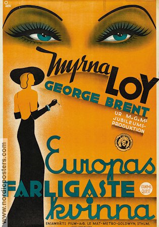 Stamboul Quest 1935 movie poster Myrna Loy George Brent Art Deco