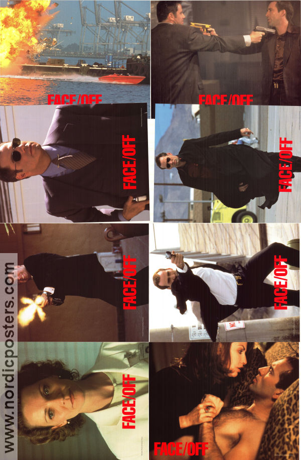 Face Off 1997 lobby card set John Travolta Nicolas Cage Joan Allen John Woo