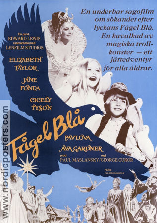 The Blue Bird 1977 movie poster Elizabeth Taylor Jane Fonda George Cukor Birds