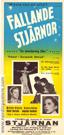 Fallande stjärnor 1950 poster Werner Krauss Dieter Borsche Gisela Uhlen Harald Braun