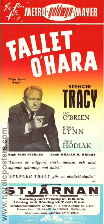 Fallet O´Hara 1951 poster Spencer Tracy Pat O´Brien Diana Lynn John Sturges Film Noir