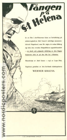 Napoleon auf St Helena 1929 movie poster Werner Krauss Hanna Ralph Lupu Pick