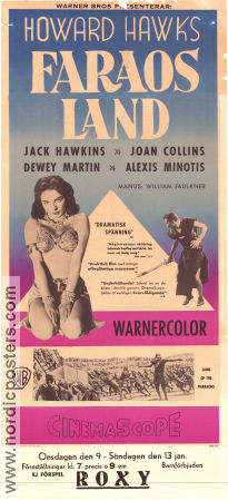 Faraos land 1955 poster Jack Hawkins Joan Collins Dewey Martin Howard Hawks Svärd och sandal