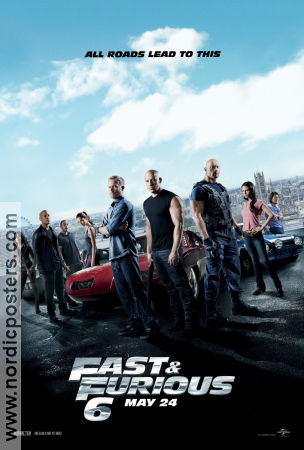 Fast and Furious 6 2013 poster Paul Walker Vin Diesel Dwayne Johnson Justin Lin Bilar och racing