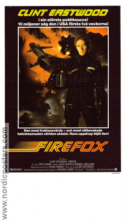 Firefox 1982 movie poster Freddie Jones David Huffman Warren Clarke Clint Eastwood Planes