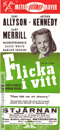 Flicka i vitt 1952 poster June Allyson Arthur Kennedy Gary Merrill John Sturges Medicin och sjukhus