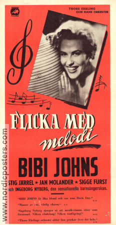 Flicka med melodi 1954 poster Bibi Johns Amy Jelf Stig Järrel Thore Erling Martin Söderhjelm